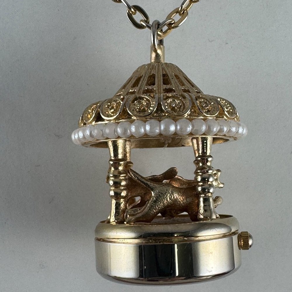 Vintage Pedre Merry-Go-Round Carousel Pendant Watch